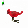 Glass bird Ornaments with Glitter Accents Holiday